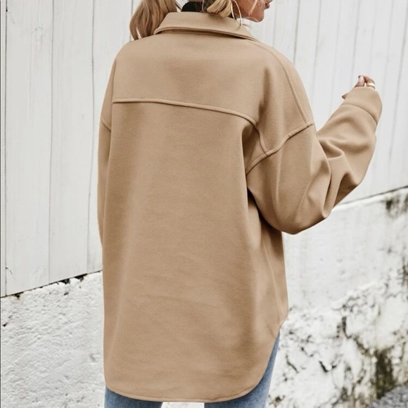 Boyfriend fit button up oversized shacket jacket - Picture 13 of 14